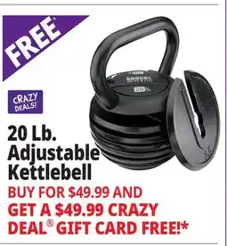 Ocean State Job Lot Shock Athletic 20 lb. Adjustable Kettlebell offer