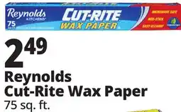 Ocean State Job Lot Reynolds Kitchens Cut-Rite Wax Paper 75 sq ft offer