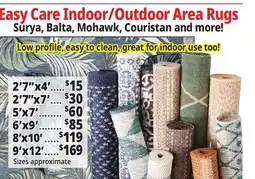 Ocean State Job Lot Easy Care Indoor/Outdoor Area Rugs offer