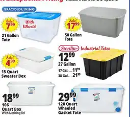 Ocean State Job Lot 64 Quart Tote With latching lid offer