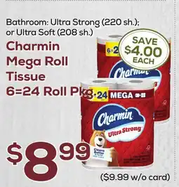 DeCicco & Sons Charmin Mega Roll Tissue 6=24 Roll Pkg offer