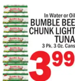 C Town BUMBLE BEE CHUNK LIGHT TUNA offer