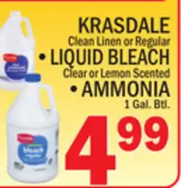 C Town KRASDALE LIQUID BLEACH, AMMONIA offer