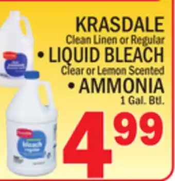 C Town KRASDALE LIQUID BLEACH, AMMONIA offer
