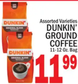 C Town DUNKIN' GROUND COFFEE 11-12 Oz. Bag offer