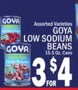 C Town GOYA LOW SODIUM BEANS offer