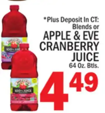 C Town APPLE & EVE CRANBERRY JUICE offer