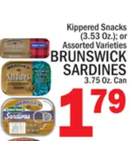 C Town BRUNSWICK SARDINES 3.75 Oz. Can offer