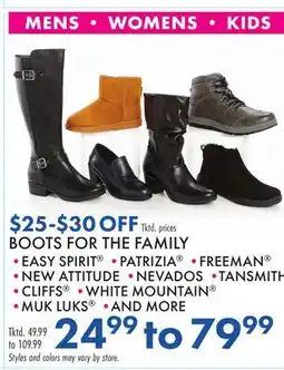 Boscov's BOOTS FOR THE FAMILY offer