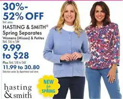Boscov's HASTING & SMITH Spring Separates offer