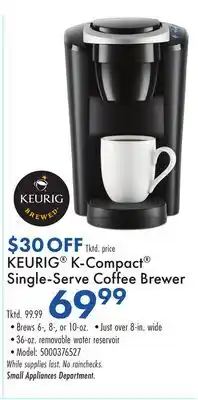 Boscov's KEURIG K-Compact Single-Serve Coffee Brewer offer