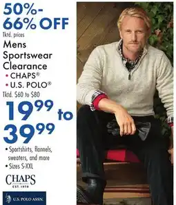 Boscov's Mens Sportswear Clearance offer