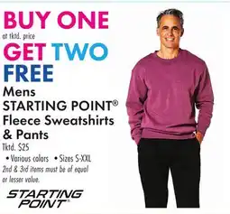 Boscov's Mens STARTING POINT Fleece Sweatshirts & Pants offer