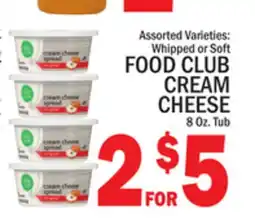C Town FOOD CLUB CREAM CHEESE offer