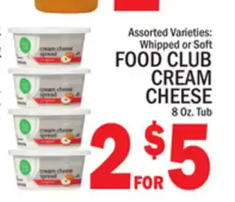C Town FOOD CLUB CREAM CHEESE offer