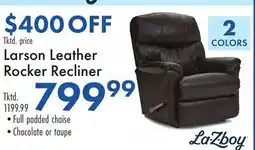 Boscov's Larson Leather Rocker Recliner offer