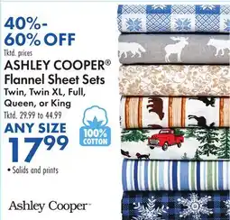 Boscov's ASHLEY COOPER Flannel Sheet Sets offer