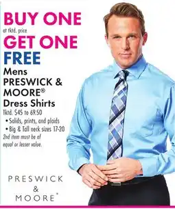 Boscov's Mens PRESWICK & MOORE Dress Shirts offer