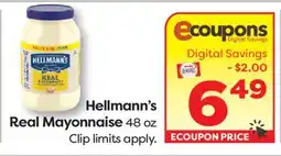 Weis Markets Hellmann's Real Mayonnaise offer
