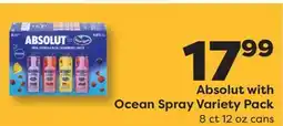 Weis Markets Absolut with Ocean Spray Variety Pack offer