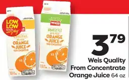 Weis Markets Weis Quality From Concentrate Orange Juice offer