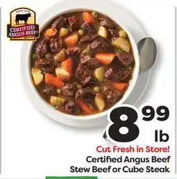 Weis Markets Certified Angus Beef Stew Beef or Cube Steak offer