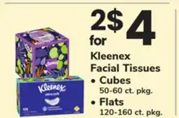 ACME Kleenex Facial Tissues, Cubes 50-60 ct. pkg., Flats 120-160 ct. pkg offer