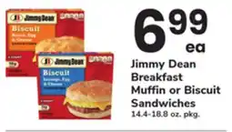 ACME Jimmy Dean Breakfast Muffin or Biscuit Sandwiches offer