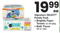 ACME Signature SELECT Family Pack, Brightly Paper Towels 12 roll pkg., Bath Tissue 30 ct. rolls offer