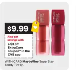 CVS Maybelline SuperStay Teddy Tint lip offer