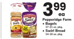 ACME Pepperidge Farm Bagels 17-21 oz. pkg., Swirl Bread 14-16 oz. pkg offer