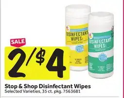 Stop&Shop Stop & Shop Disinfectant Wipes offer