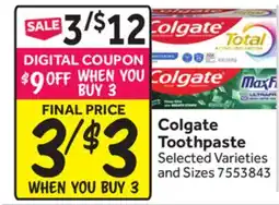 Stop&Shop Colgate Toothpaste offer