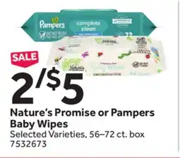 Stop&Shop Nature's Promise or Pampers Baby Wipes offer