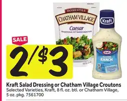 Stop&Shop Kraft Salad Dressing or Chatham Village Croutons offer