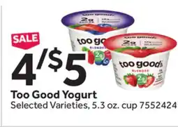 Stop&Shop Too Good Yogurt offer