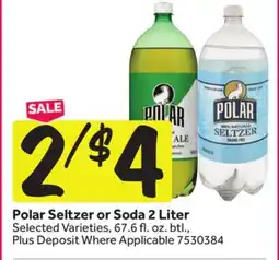Stop&Shop Polar Seltzer or Soda offer