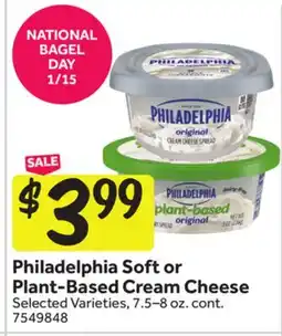 Stop&Shop Philadelphia Soft or Plant-Based Cream Cheese offer