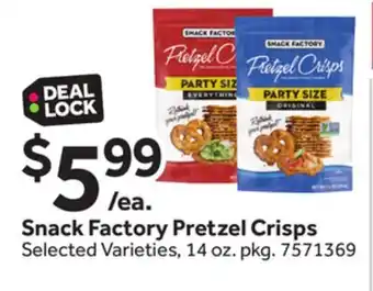 Stop&Shop Snack Factory Pretzel Crisps offer
