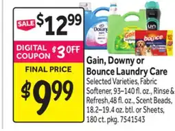 Stop&Shop Gain, Downy or Bounce Laundry Care offer