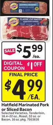 Stop&Shop Hatfield Marinated Pork or Sliced Bacon offer