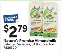 Stop&Shop Nature's Promise Almondmilk offer