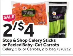 Stop&Shop Stop & Shop Celery Sticks or Peeled Baby-Cut Carrots offer
