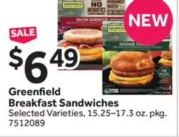 Stop&Shop Greenfield Breakfast Sandwiches offer