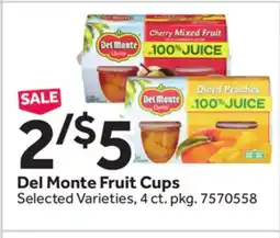 Stop&Shop Del Monte Fruit Cups offer