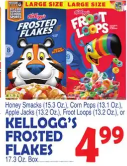 Bravo Supermarkets KELLOGG'S FROSTED FLAKES 17.3 Oz. Box offer