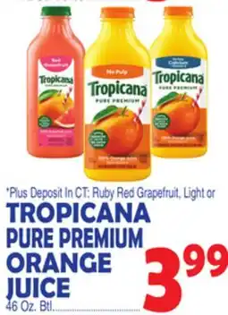Bravo Supermarkets TROPICANA PURE PREMIUM ORANGE JUICE offer