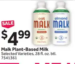 Stop&Shop Malk Plant-Based Milk offer