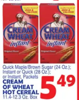 Bravo Supermarkets CREAM OF WHEAT HOT CEREAL 11.4-12.3 Oz. Box offer