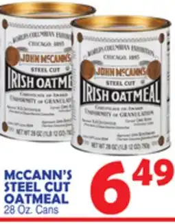 Bravo Supermarkets MCCANN'S STEEL CUT OATMEAL offer